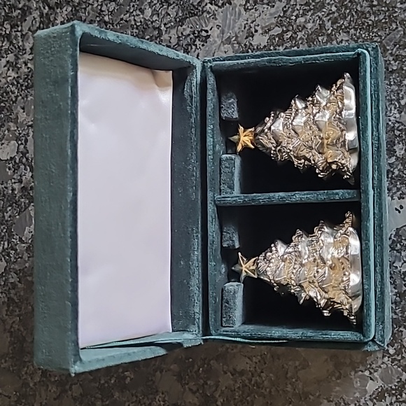 Other - Silverplated Christmas Tree Salt and Pepper Shakers